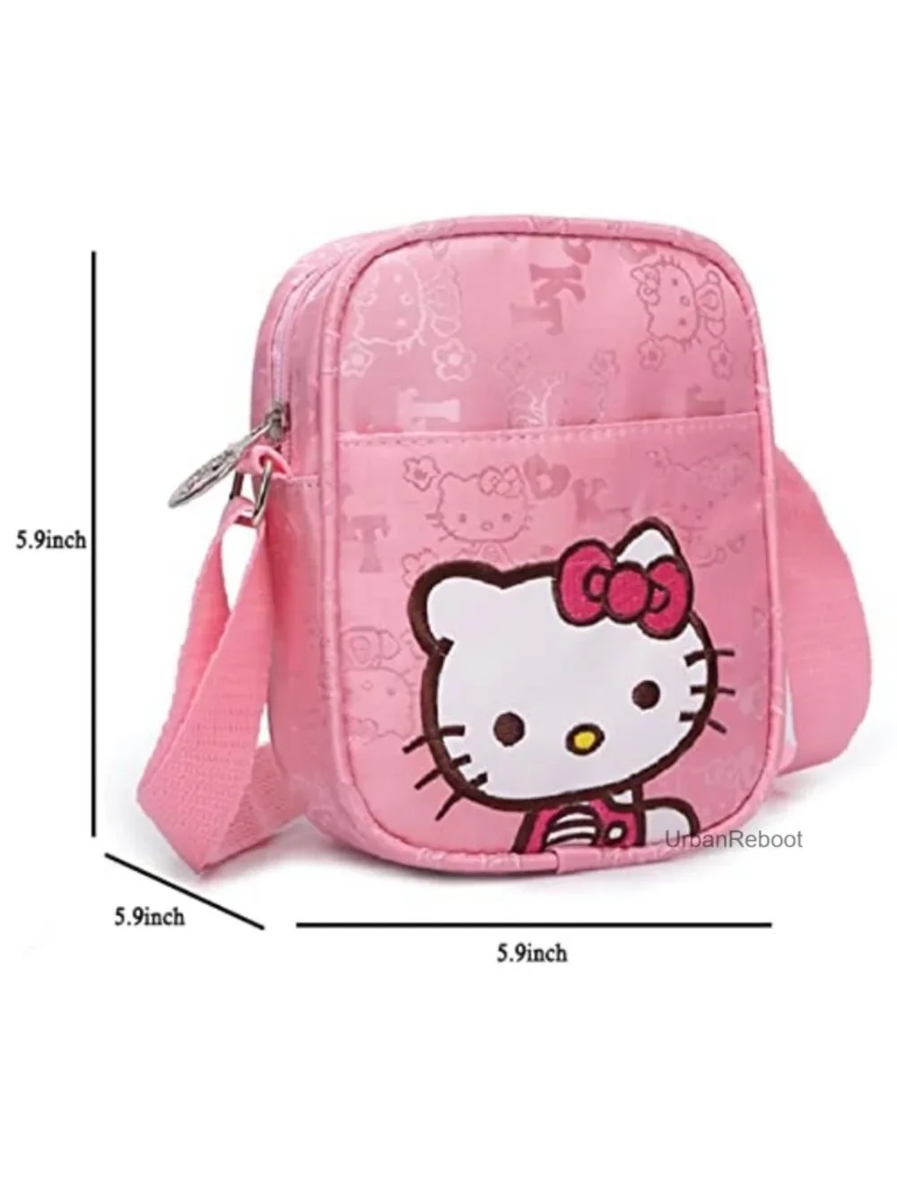Girls Mini Canvas Crossbody Purse Cat Cartoon Zip Bag